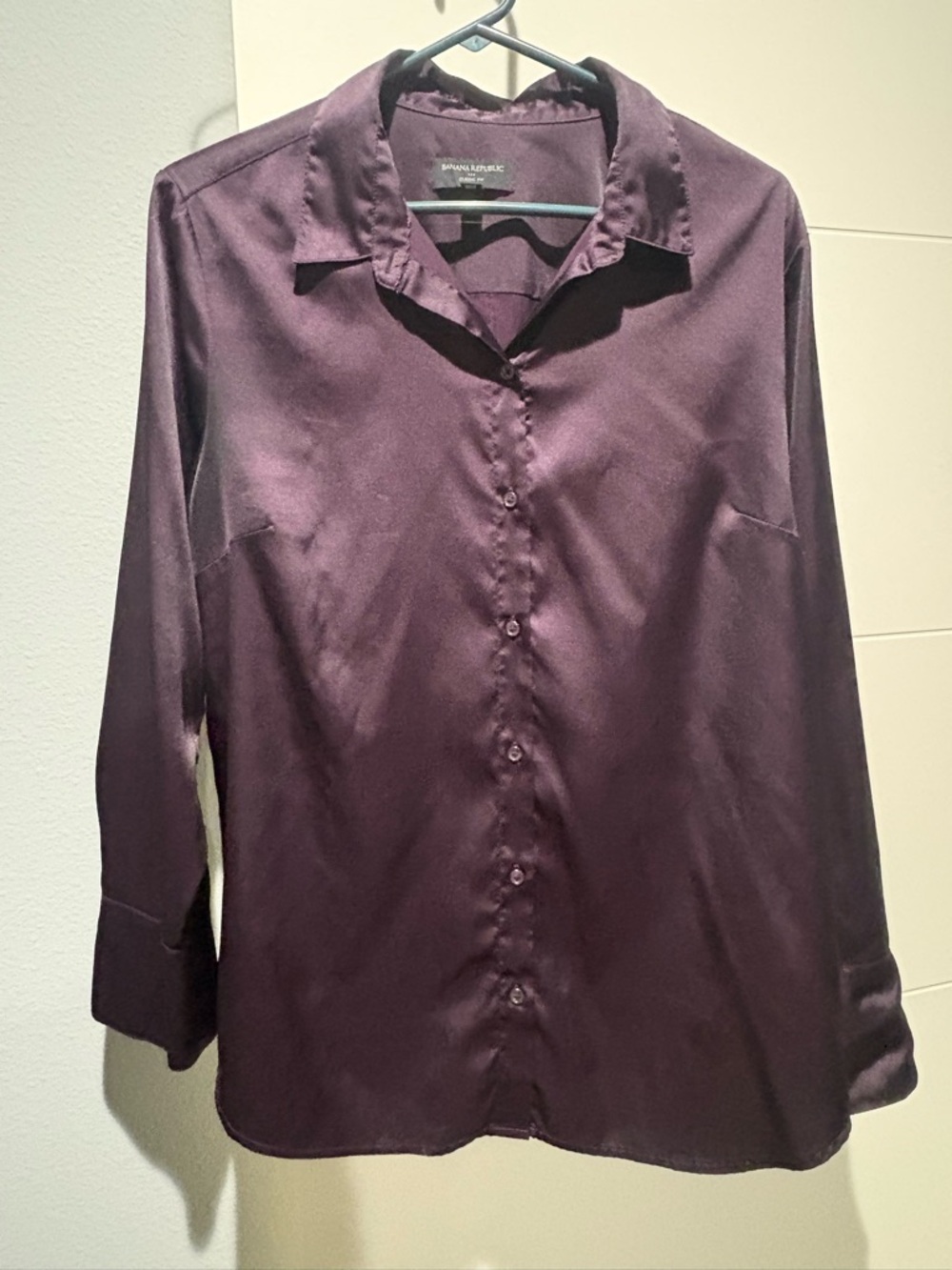 Banana Republic Women’s Dark Purple Dress Shirt Classic Fit Size XL